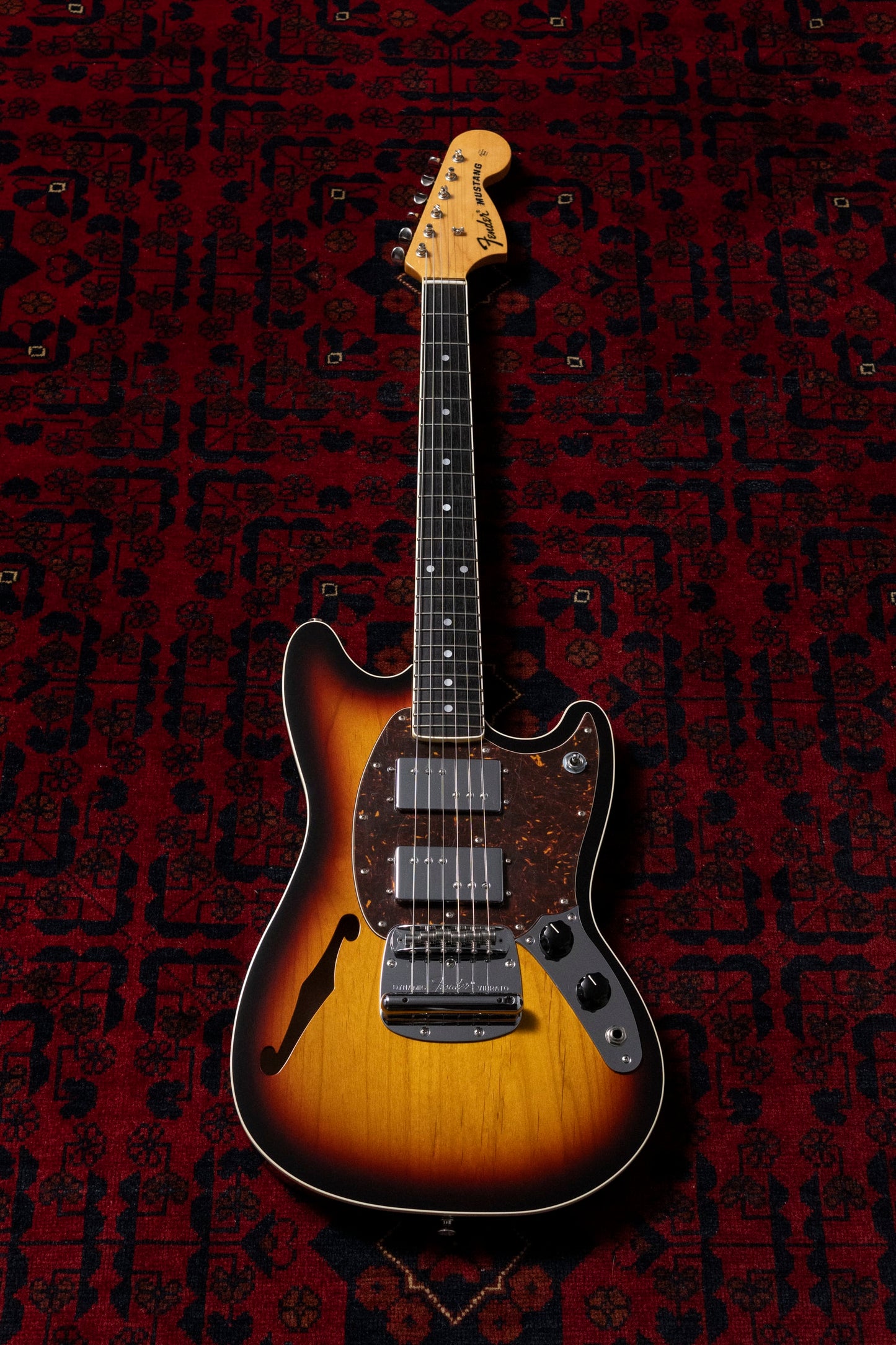 2012 Fender MG-HO Hollow Body Mustang, Wide Range Humbucker MOD, Thinline