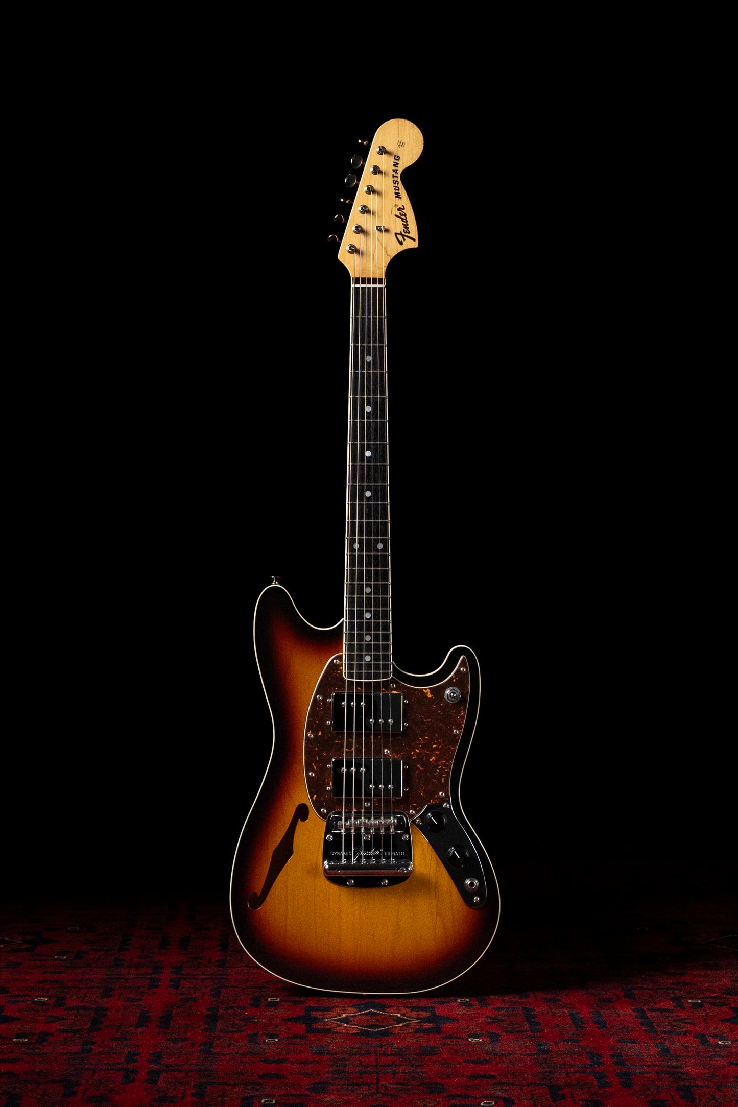 2012 Fender MG-HO Hollow Body Mustang, Wide Range Humbucker MOD, Thinline