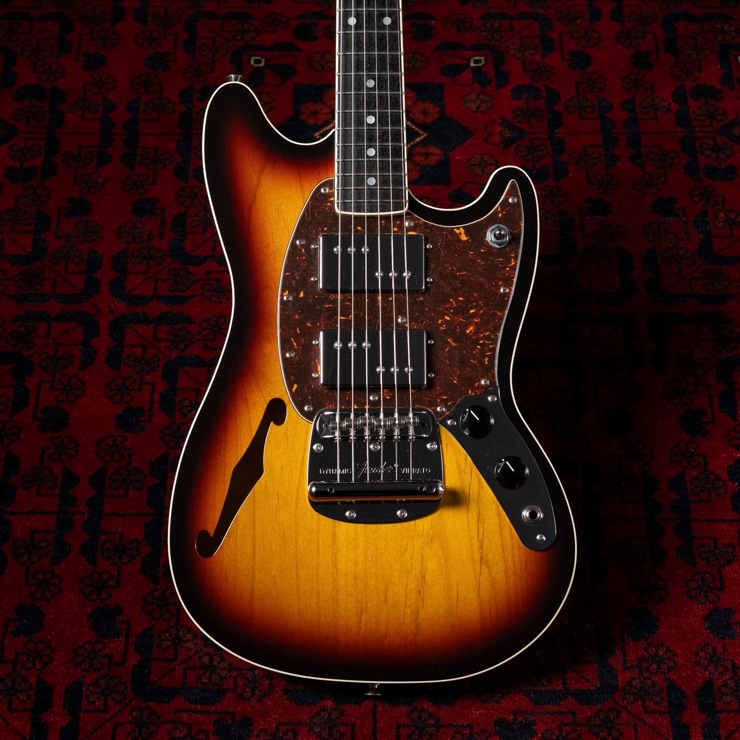 2012 Fender MG-HO Hollow Body Mustang, Wide Range Humbucker MOD, Thinline