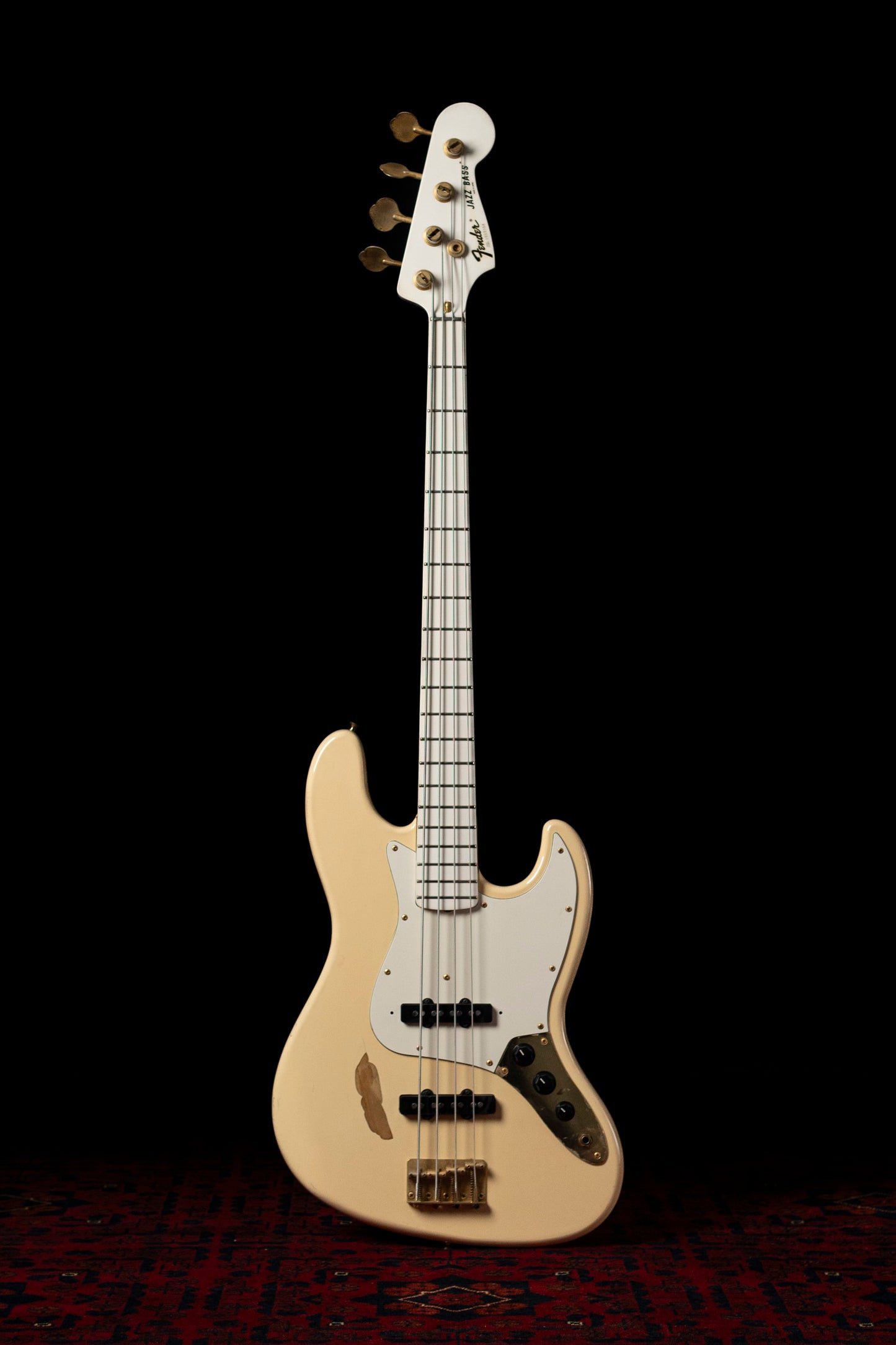 1990 Fender "Order Made" JB75-75 Jazz Bass, Gold Hardware, Fully Painted, White