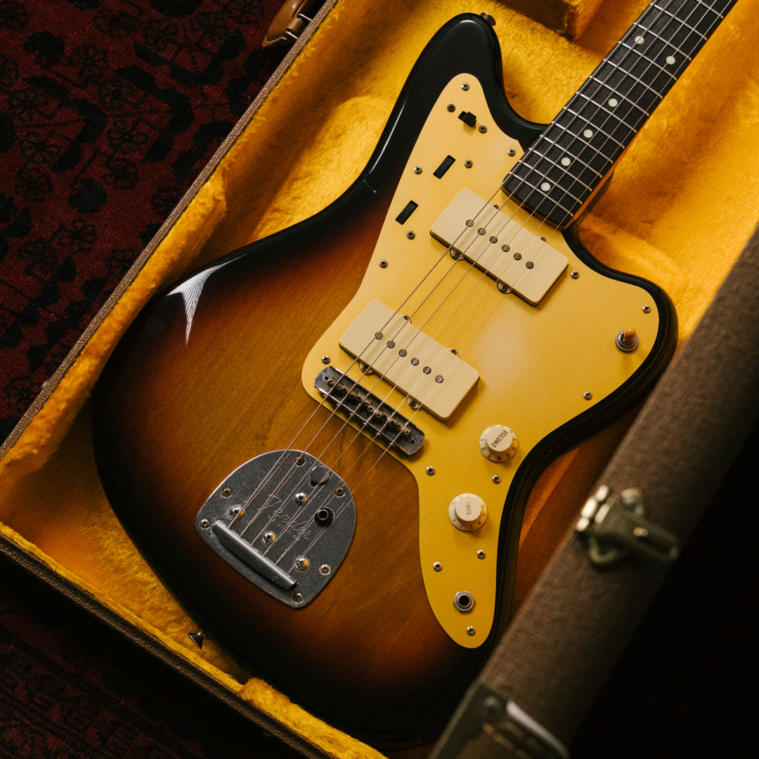 1996 Fender Order HJM-59/JM66-EX ALG, Lacquer Refinish, Non Catalog Ikebe, Gold Anodized Aluminum Pickguard, 1959 Jazzmaster, FujiGen