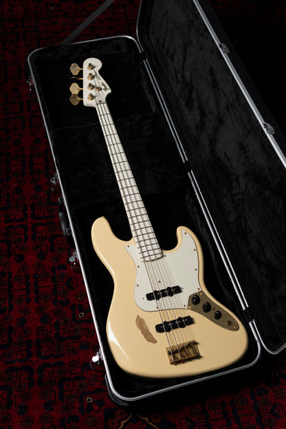 1990 Fender "Order Made" JB75-75 Jazz Bass, Gold Hardware, Fully Painted, White