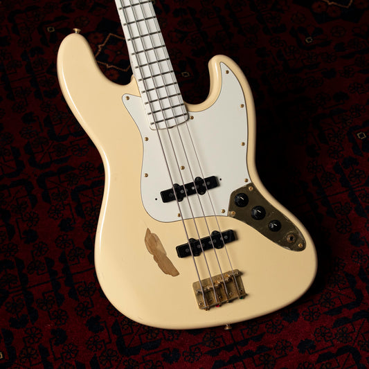 1990 Fender "Order Made" JB75-75 Jazz Bass, Gold Hardware, Fully Painted, White