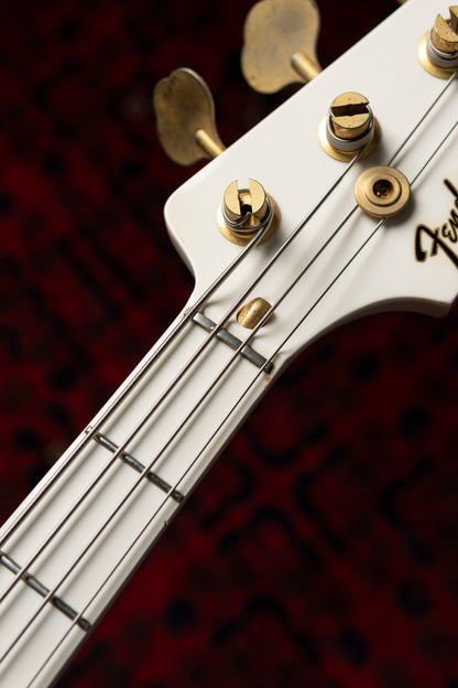 1990 Fender "Order Made" JB75-75 Jazz Bass, Gold Hardware, Fully Painted, White