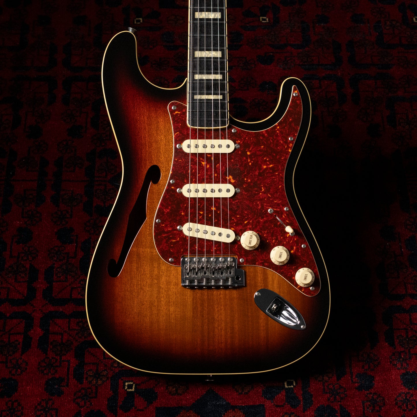 2012 Fender ST/HO/3S Hollow Body Stratocaster, 7lbs, Thinline, Mahogany