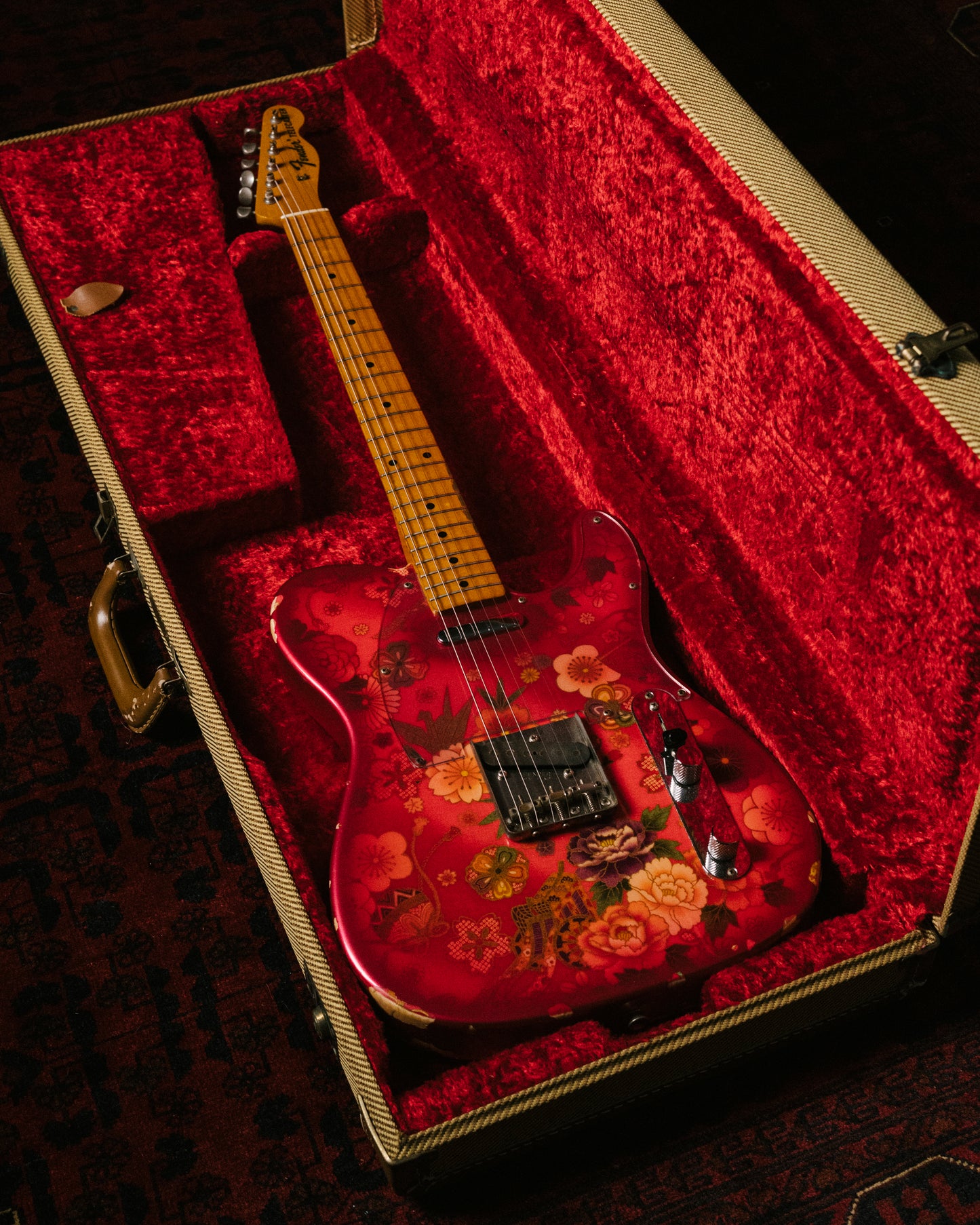 2012 Fender Telecaster TL69-SPL JRD, 30th Anniversary, Japanese Red Floral Paisley, 1987 TL69 Neck