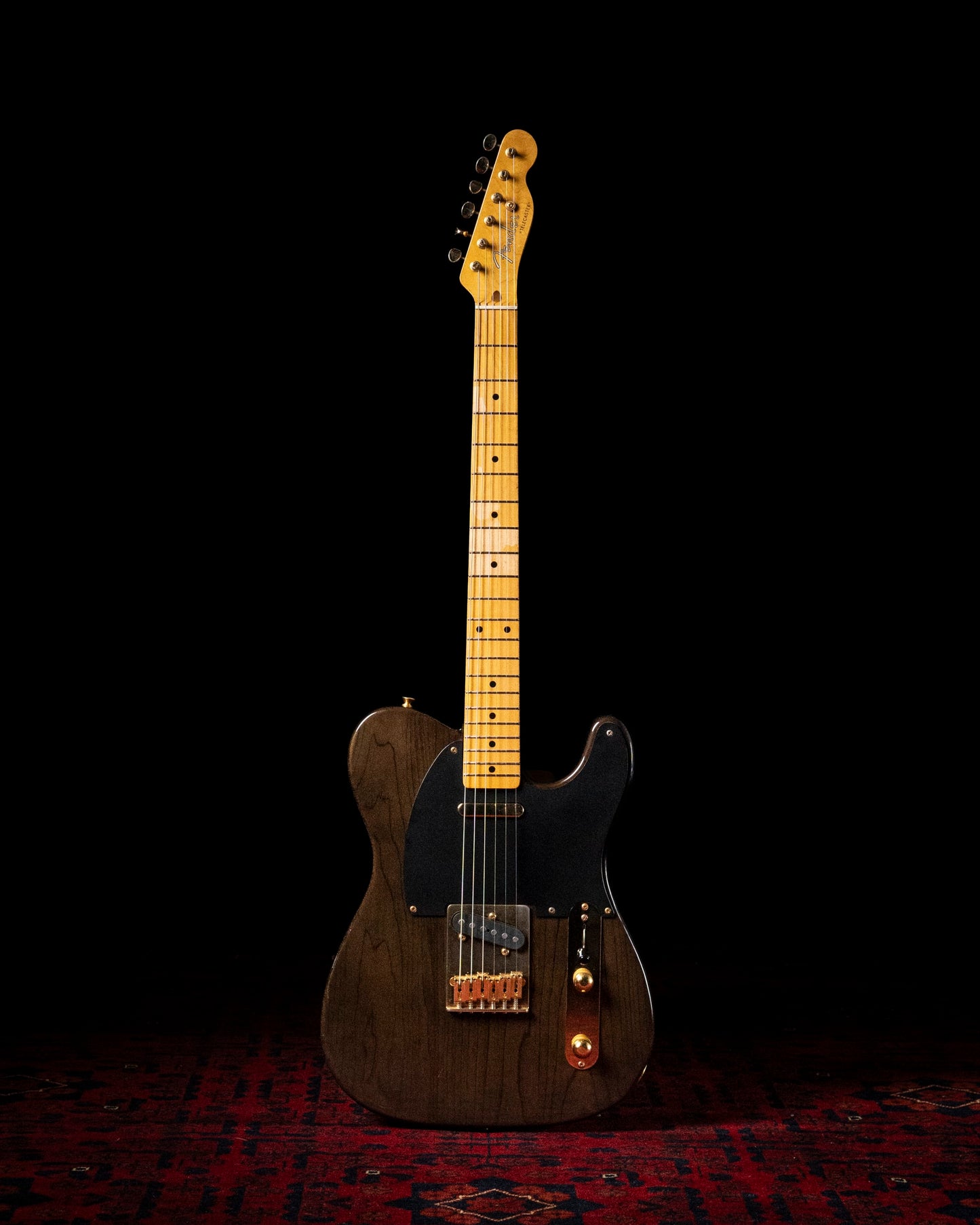 1989 Fender TL52-750 Order Made, '52 Telecaster Vintage Reissue, See-Through Black, Gold Hardware, Ash
