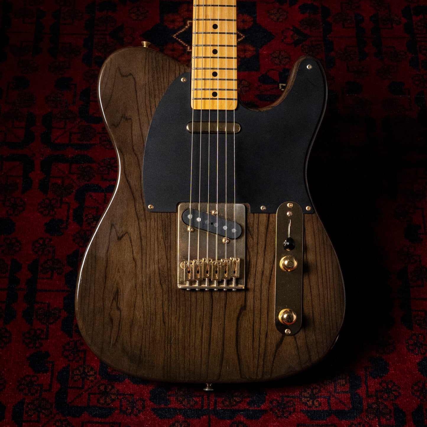 1989 Fender TL52-750 Order Made, '52 Telecaster Vintage Reissue, See-Through Black, Gold Hardware, Ash