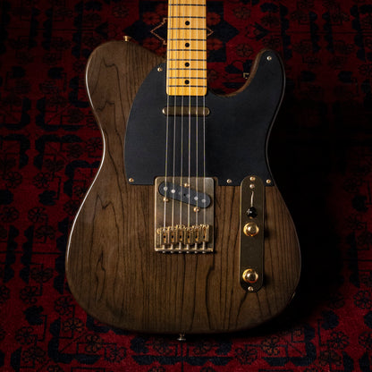 1989 Fender TL52-750 Order Made, '52 Telecaster Vintage Reissue, See-Through Black, Gold Hardware, Ash