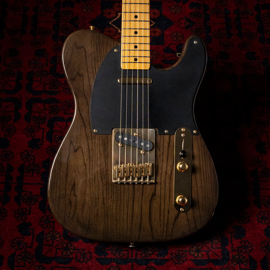 1989 Fender TL52-750 Order Made, '52 Telecaster Vintage Reissue, See-Through Black, Gold Hardware, Ash