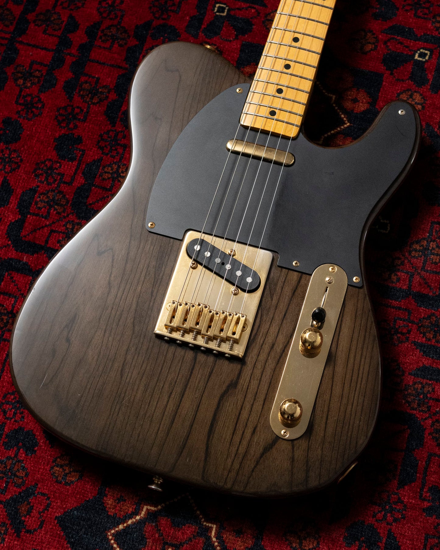 1989 Fender TL52-750 Order Made, '52 Telecaster Vintage Reissue, See-Through Black, Gold Hardware, Ash