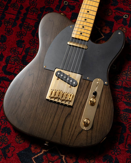 1989 Fender TL52-750 Order Made, '52 Telecaster Vintage Reissue, See-Through Black, Gold Hardware, Ash