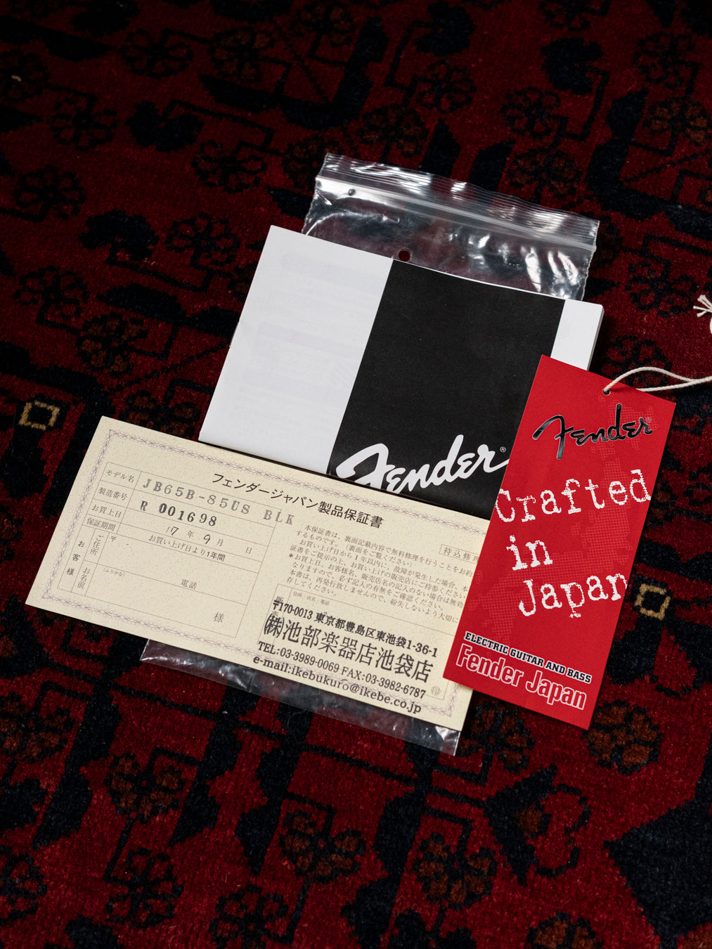 2005 Fender JB65B-85US '65 Jazz Bass, Matching Headstock, USA Vintage Pickups, Dots & Binding, Black