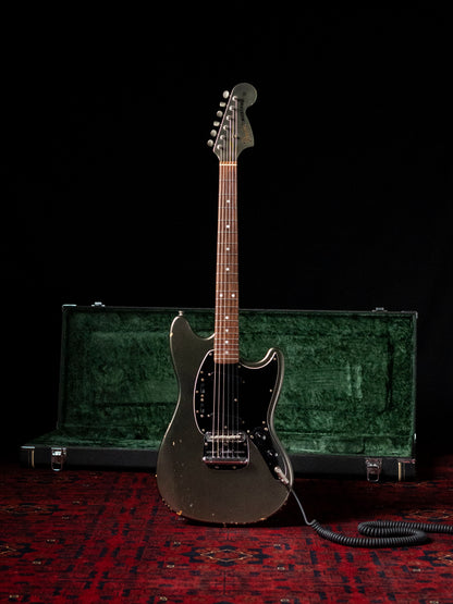 2002 Fender MG69-85 Mustang, Atomic Silver (ASV), Matching Headstock, Fully Painted Neck, Non-Catalog, Limited Edition