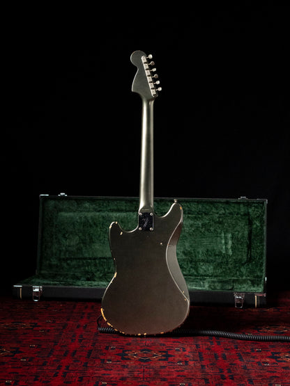 2002 Fender MG69-85 Mustang, Atomic Silver (ASV), Matching Headstock, Fully Painted Neck, Non-Catalog, Limited Edition