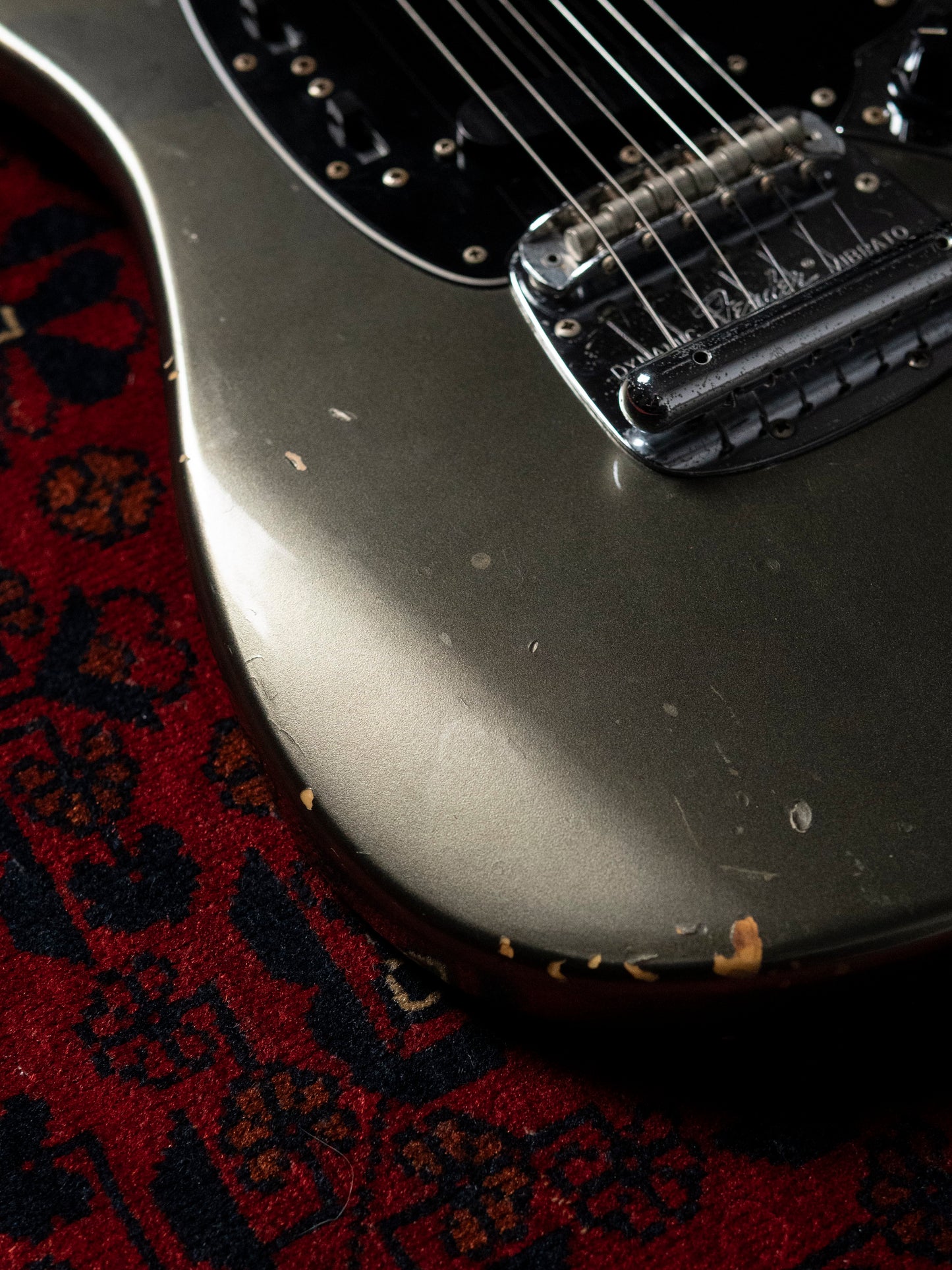 2002 Fender MG69-85 Mustang, Atomic Silver (ASV), Matching Headstock, Fully Painted Neck, Non-Catalog, Limited Edition