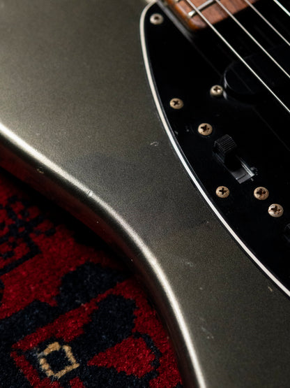2002 Fender MG69-85 Mustang, Atomic Silver (ASV), Matching Headstock, Fully Painted Neck, Non-Catalog, Limited Edition