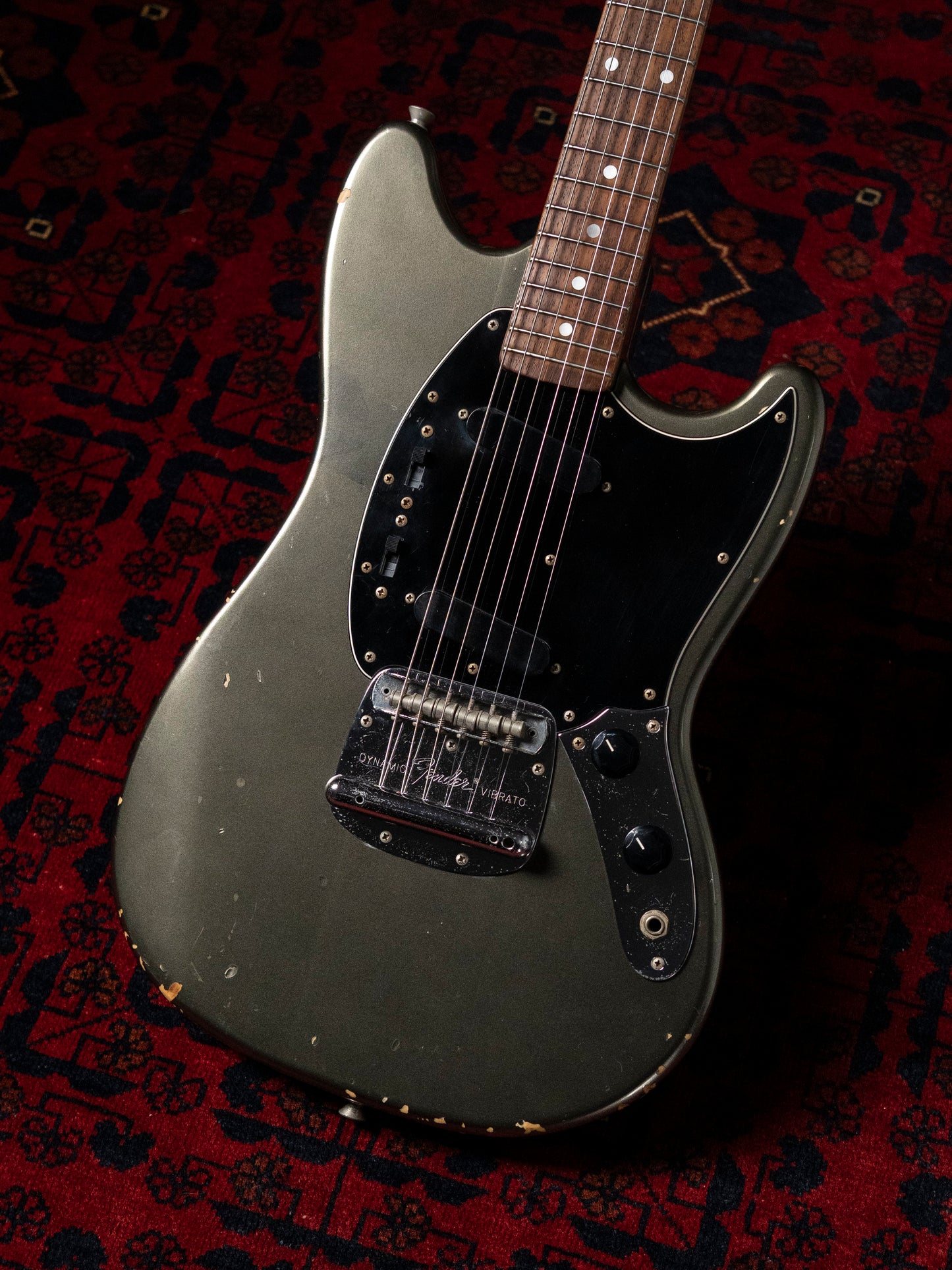 2002 Fender MG69-85 Mustang, Atomic Silver (ASV), Matching Headstock, Fully Painted Neck, Non-Catalog, Limited Edition