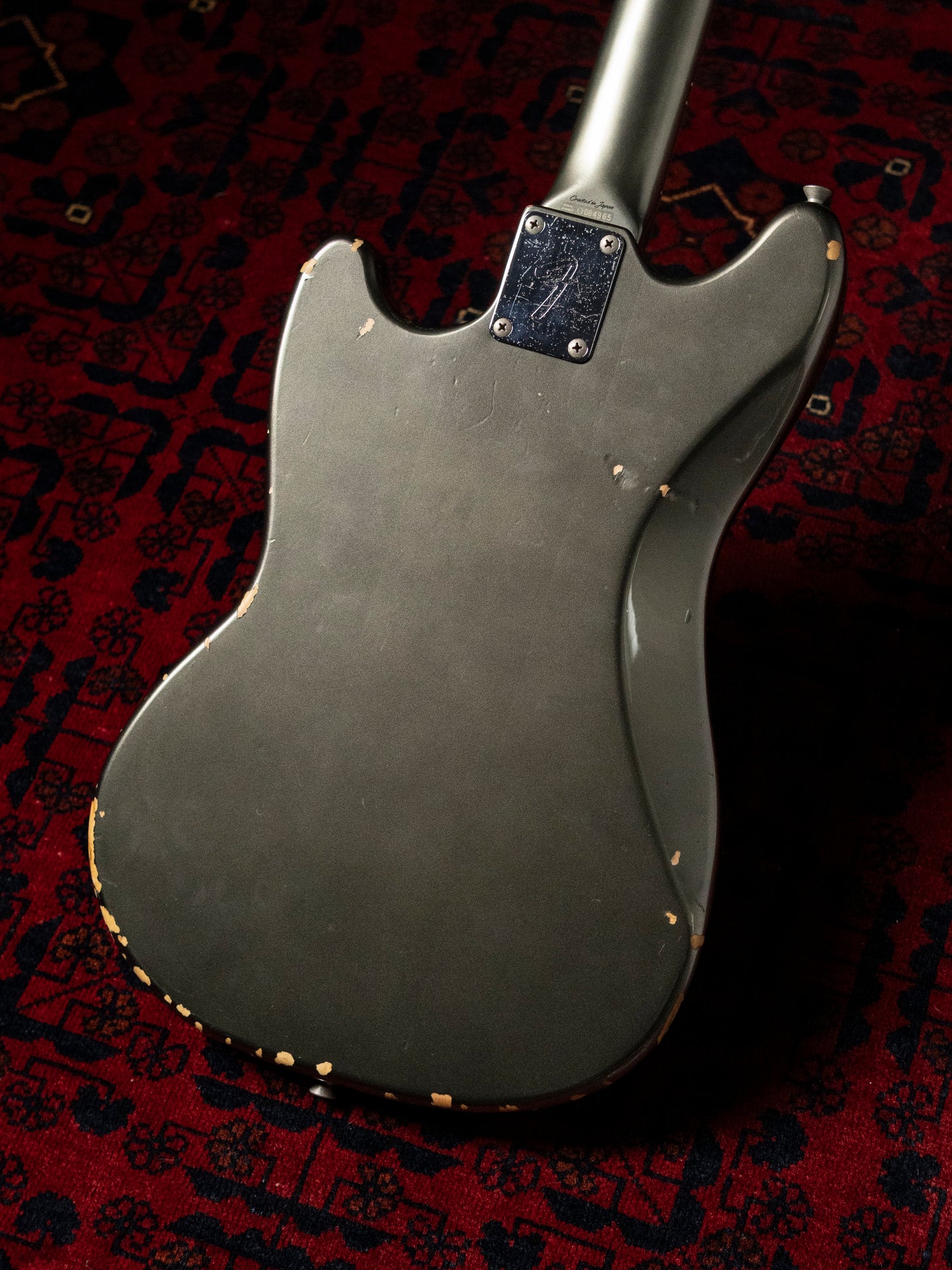 2002 Fender MG69-85 Mustang, Atomic Silver (ASV), Matching Headstock, Fully Painted Neck, Non-Catalog, Limited Edition