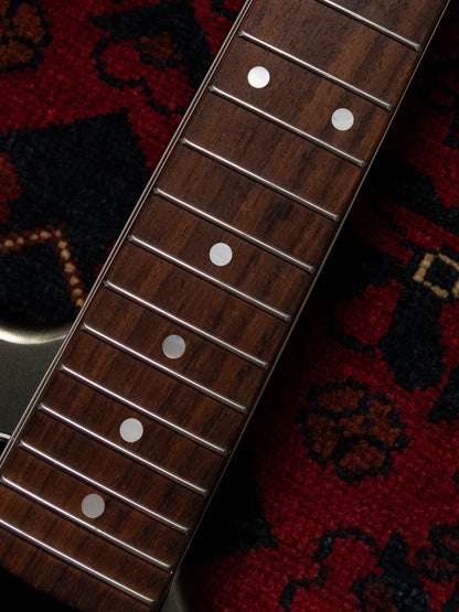 2002 Fender MG69-85 Mustang, Atomic Silver (ASV), Matching Headstock, Fully Painted Neck, Non-Catalog, Limited Edition