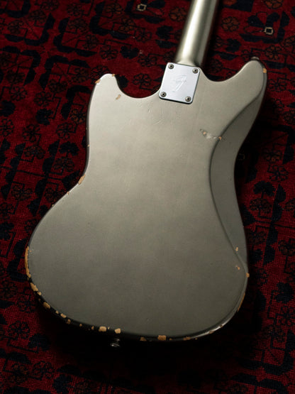 2002 Fender MG69-85 Mustang, Atomic Silver (ASV), Matching Headstock, Fully Painted Neck, Non-Catalog, Limited Edition