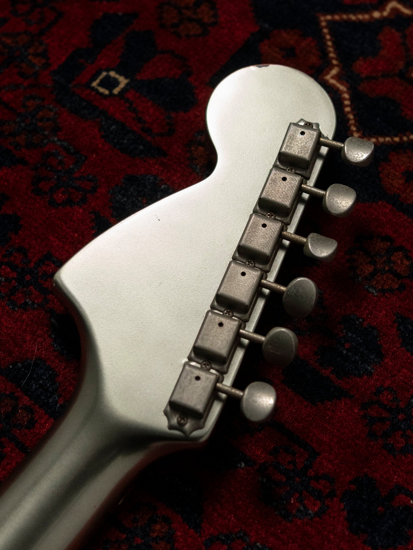 2002 Fender MG69-85 Mustang, Atomic Silver (ASV), Matching Headstock, Fully Painted Neck, Non-Catalog, Limited Edition