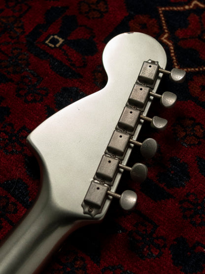 2002 Fender MG69-85 Mustang, Atomic Silver (ASV), Matching Headstock, Fully Painted Neck, Non-Catalog, Limited Edition