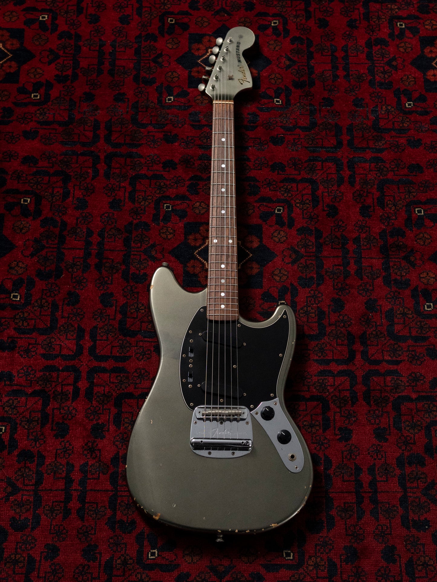 2002 Fender MG69-85 Mustang, Atomic Silver (ASV), Matching Headstock, Fully Painted Neck, Non-Catalog, Limited Edition