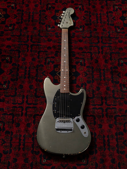 2002 Fender MG69-85 Mustang, Atomic Silver (ASV), Matching Headstock, Fully Painted Neck, Non-Catalog, Limited Edition