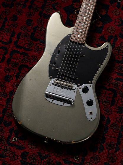 2002 Fender MG69-85 Mustang, Atomic Silver (ASV), Matching Headstock, Fully Painted Neck, Non-Catalog, Limited Edition