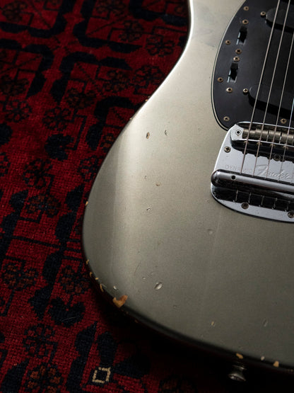 2002 Fender MG69-85 Mustang, Atomic Silver (ASV), Matching Headstock, Fully Painted Neck, Non-Catalog, Limited Edition
