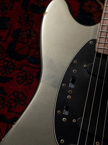 2002 Fender MG69-85 Mustang, Atomic Silver (ASV), Matching Headstock, Fully Painted Neck, Non-Catalog, Limited Edition