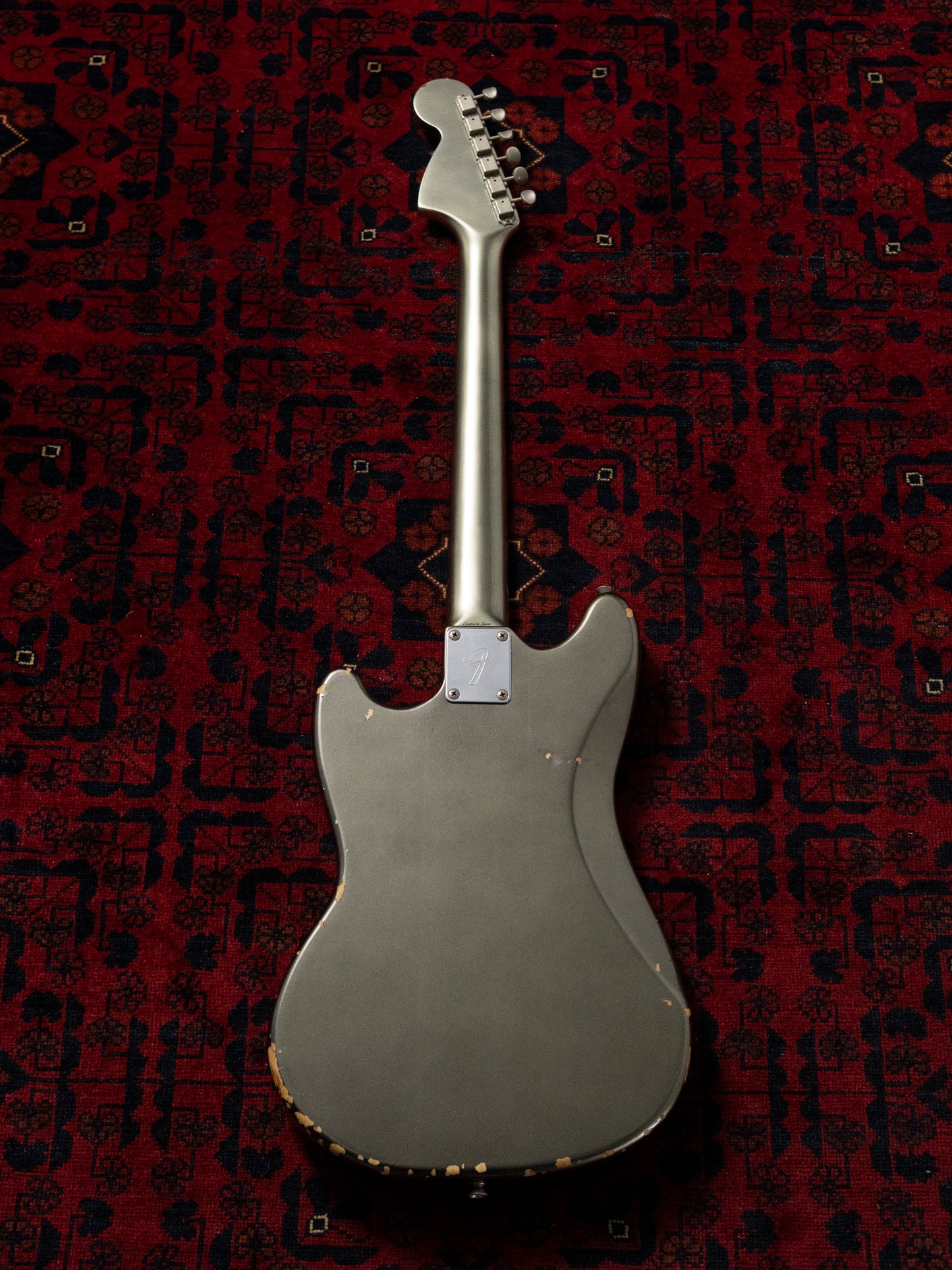 2002 Fender MG69-85 Mustang, Atomic Silver (ASV), Matching Headstock, Fully Painted Neck, Non-Catalog, Limited Edition