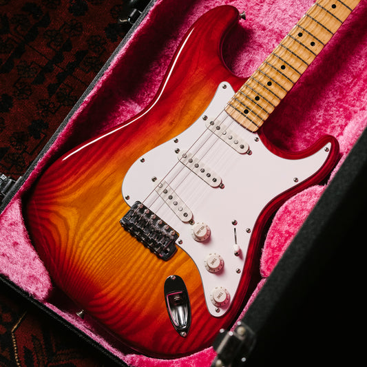 1986 Fender Order Made ST72-115, Custom Made, Scalloped, Painted Neck, Cherry Red Sunburst (CRS)