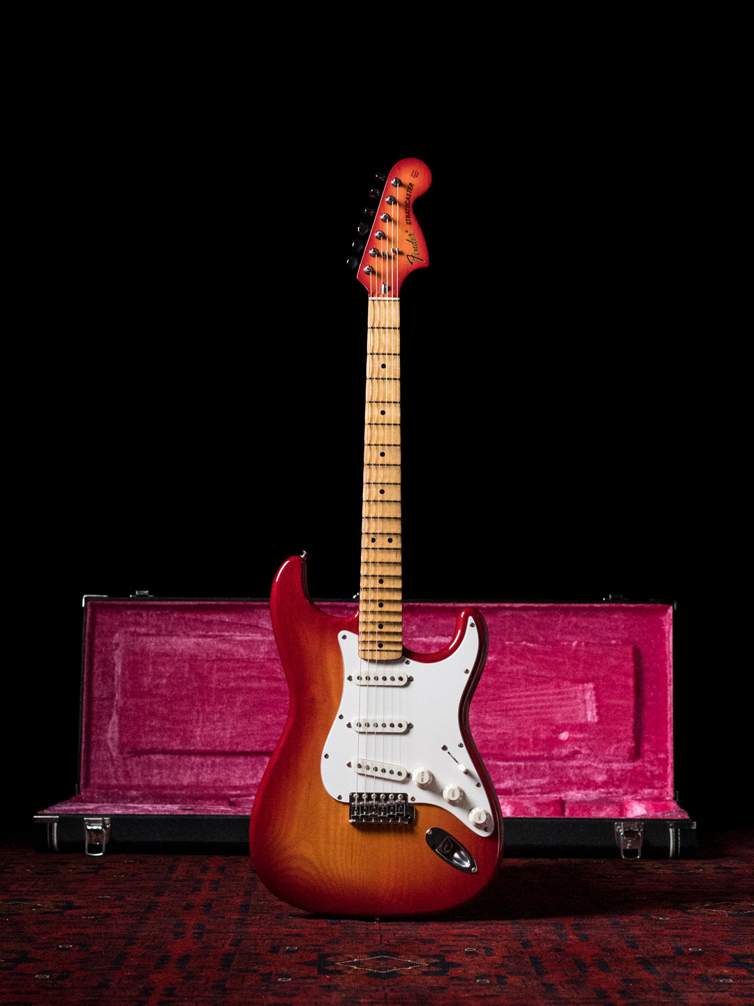 1986 Fender Order Made ST72-115, Custom Made, Scalloped, Painted Neck, Cherry Red Sunburst (CRS)