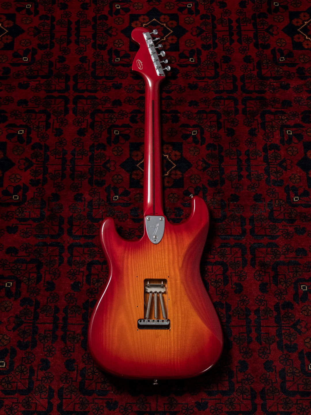 1986 Fender Order Made ST72-115, Custom Made, Scalloped, Painted Neck, Cherry Red Sunburst (CRS)