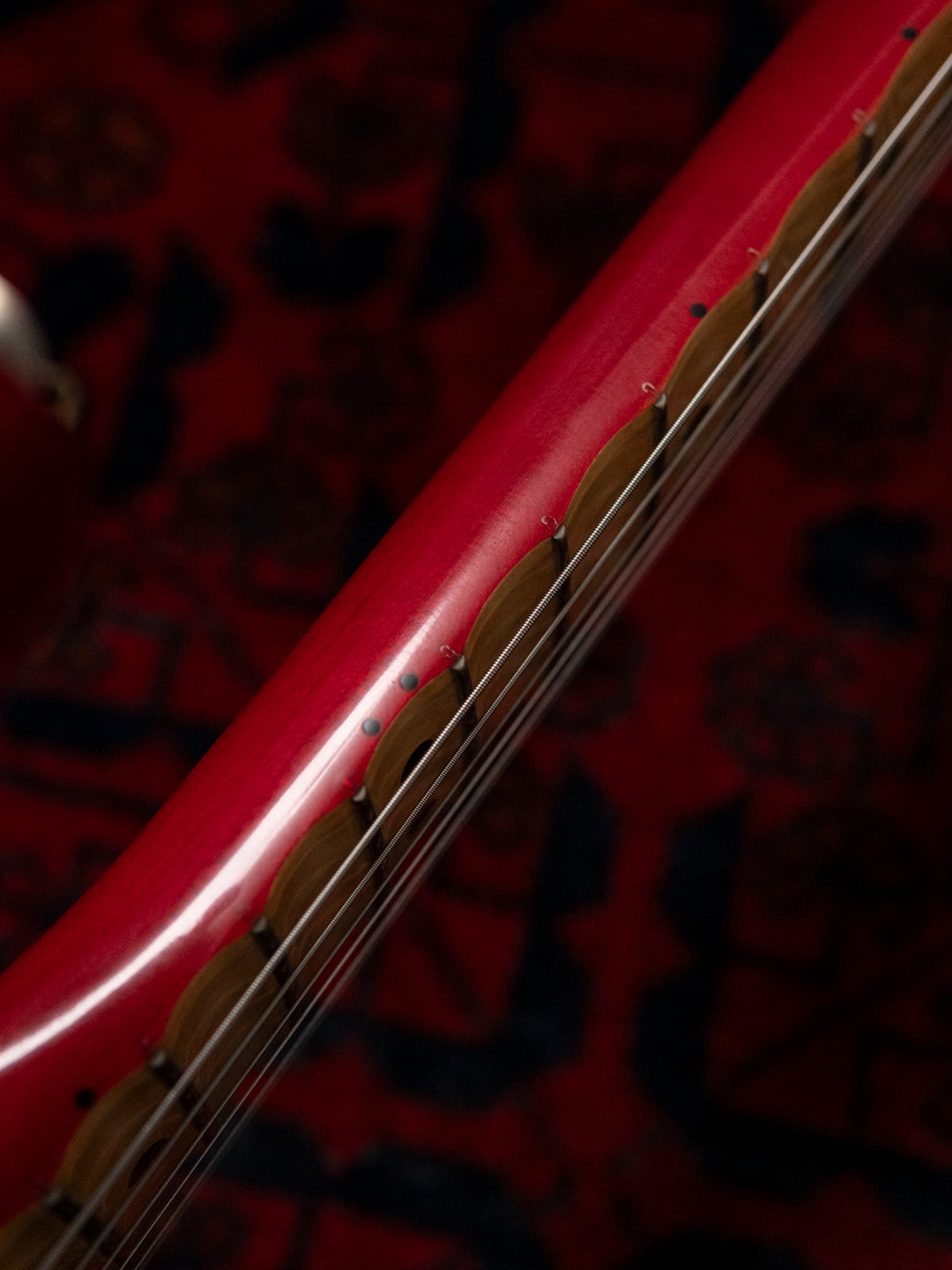 1986 Fender Order Made ST72-115, Custom Made, Scalloped, Painted Neck, Cherry Red Sunburst (CRS)
