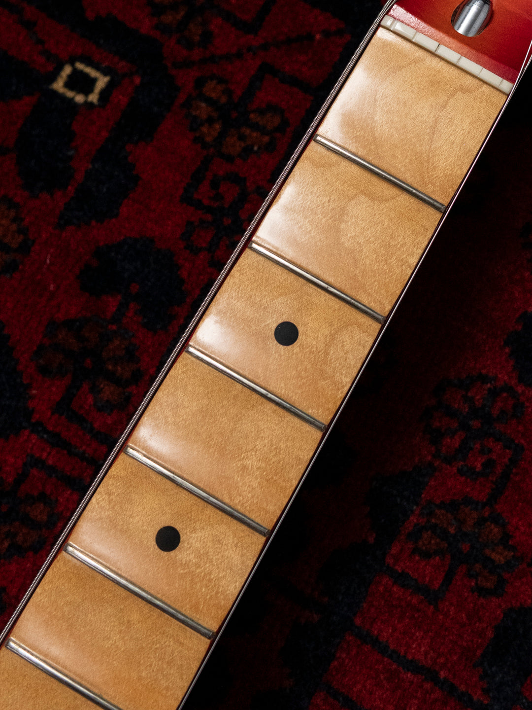 1986 Fender Order Made ST72-115, Custom Made, Scalloped, Painted Neck, Cherry Red Sunburst (CRS)