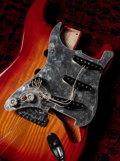 1986 Fender Order Made ST72-115, Custom Made, Scalloped, Painted Neck, Cherry Red Sunburst (CRS)