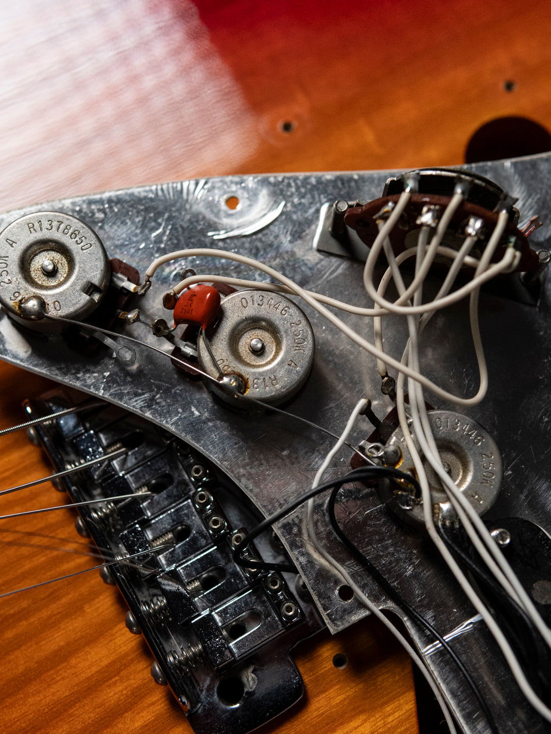 1986 Fender Order Made ST72-115, Custom Made, Scalloped, Painted Neck, Cherry Red Sunburst (CRS)
